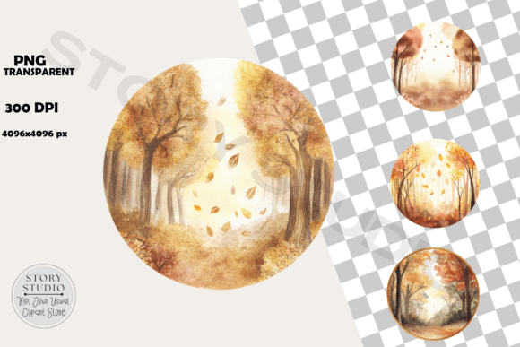 Autumn Forest Path Circle Clipart: A Digital Treasure for Creative Projects