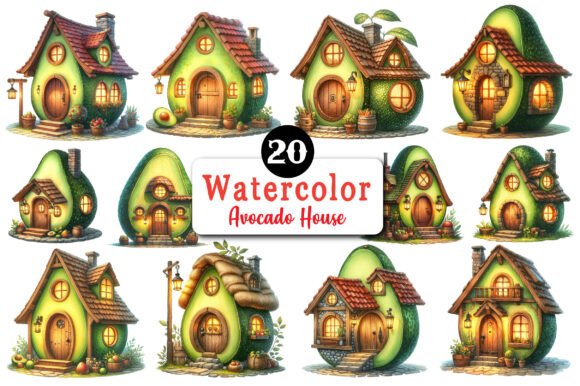 Avocado House Clipart: A Versatile Digital Design for Creative Projects