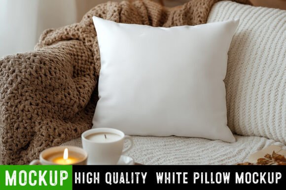 Blank Pillow Mockup Square Pillow Mockup