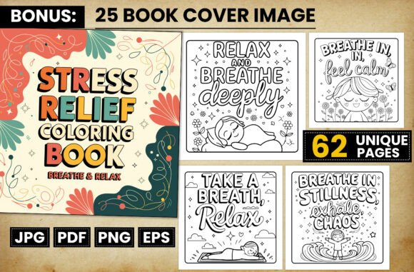 Breathe Relax Quotes Coloring Pages