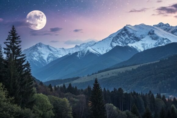 Creative Background with Moon
