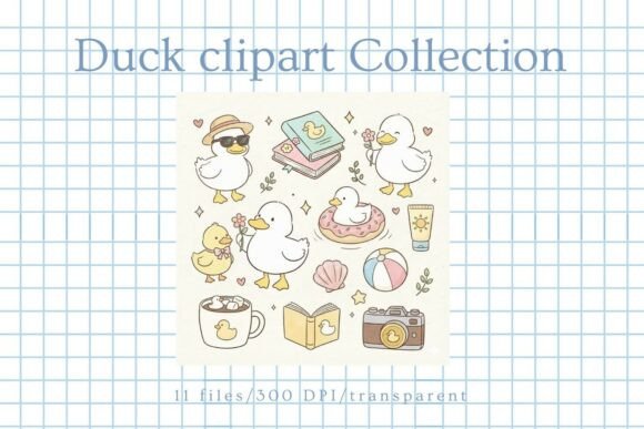 Cute Duck Clipart Bundle Summer, Books: A Collection of Adorable Designs for Creative Projects