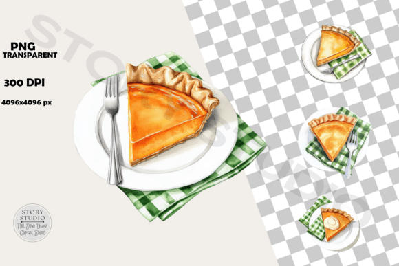 Delicious Pumpkin Pie Slice Graphic