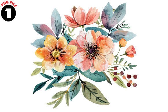 Flower Watercolour Clipart Png