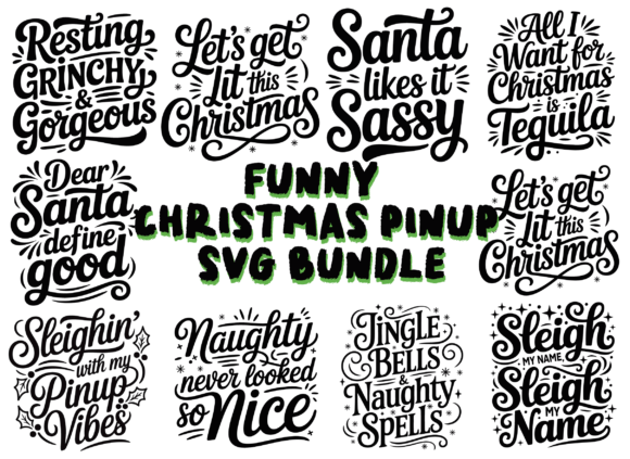 Funny Christmas Pinup SVG Bundle