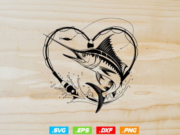 Marlin Fish and Anchor Svg, Fishing Svg: A Creative Tool for Designers and Entrepreneurs