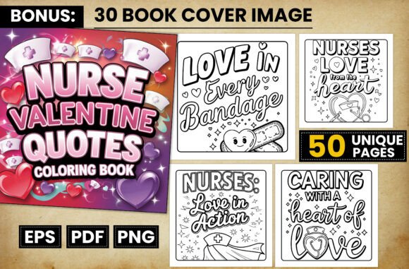 Nurse Valentine Quotes Coloring Pages