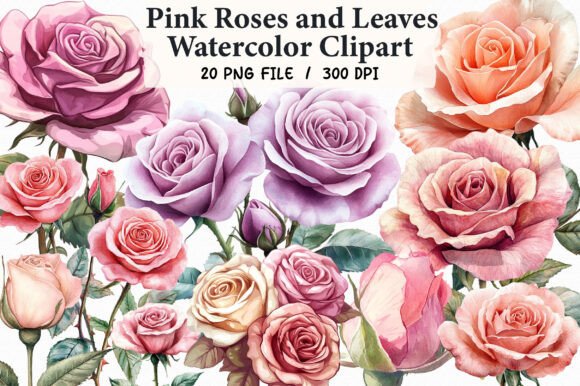 Pink Roses Watercolor Clipart: A Creative Resource for Artists and Designers