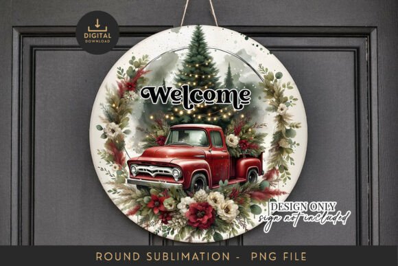 Red Truck Christmas Sublimation PNG: A Timeless Design for Seasonal Creations