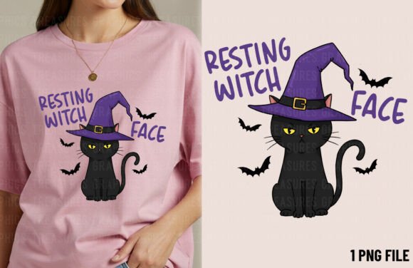 Resting Witch Face PNG Halloween Cat: A Creative Tool for Halloween Projects