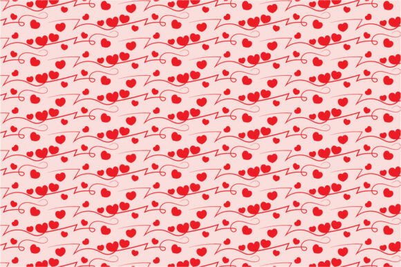 Valentines Day Heart Swirls Pattern