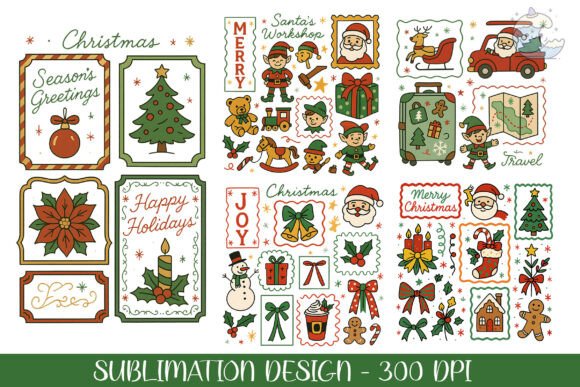 Vintage Christmas Stickers Labels Png: A Timeless Addition to Your Creative Projects