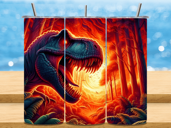 Volcanic Eruption T-rex Tumbler Wrap PNG: A Unique Design for Creative Creators