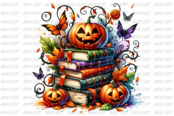 Watercolor Halloween Books Clipart: A Versatile Creative Resource
