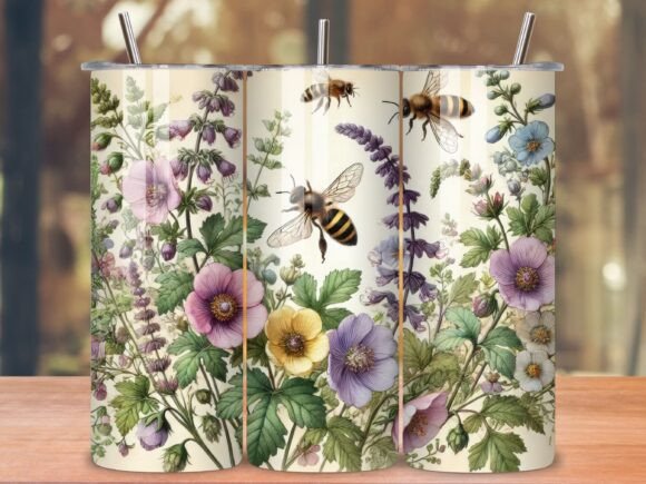 Whimsical Floral Bliss Tumbler Wrap: A Digital Design for Creative Expression